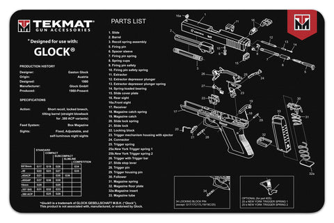 Tapete para Limpieza de Armas Glock TEKMAT