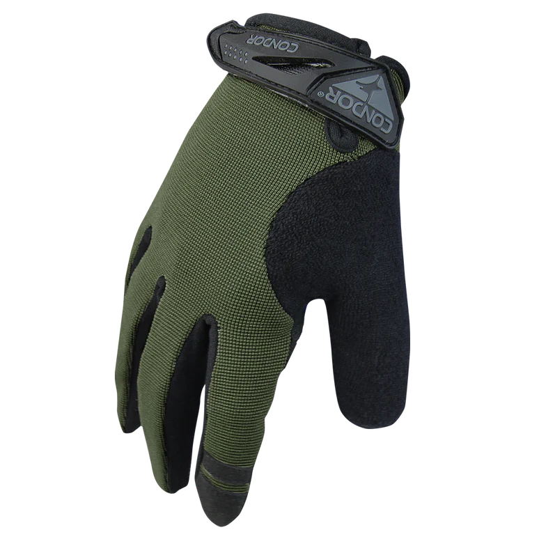 Guantes CONDOR Stryker Con Protección En Nudillos - Talla M, Negros, Palma De Cuero Sintético