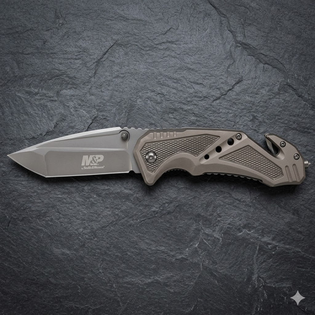 Navaja con Clip M&P, Liner Lock SMITH AND WESSON (PLOMO)