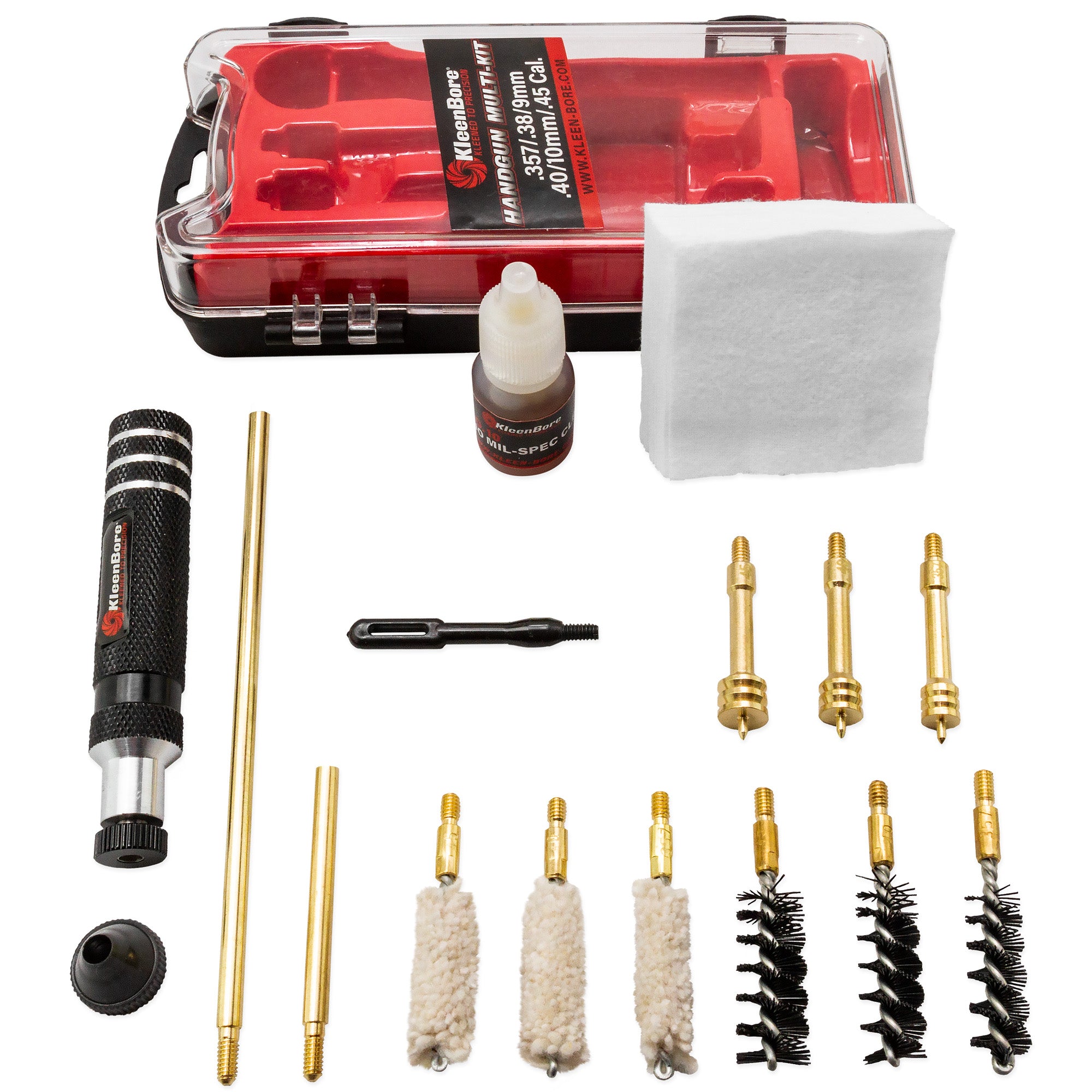 Kit de Limpieza Calibre .38/9/10mm/.40/.45 Multi-Pistol KLEENBORE