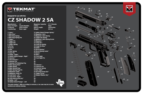 Tapete para Limpieza de Armas CZ SHADOW 2 SA TEKMAT